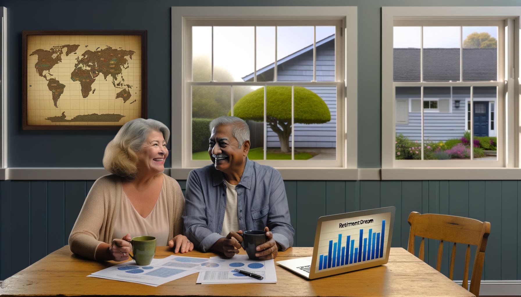 Person analyzing retirement planning options on a laptop